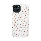 Heart Doodle Shockproof Phone Case — Cute Neutral Tiny Hearts Design Printify