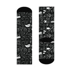 Halloween Doodle Crew Socks — Black Cushioned Socks