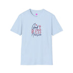 God Bless America Patriotic Christian T-Shirt with Cross Printify