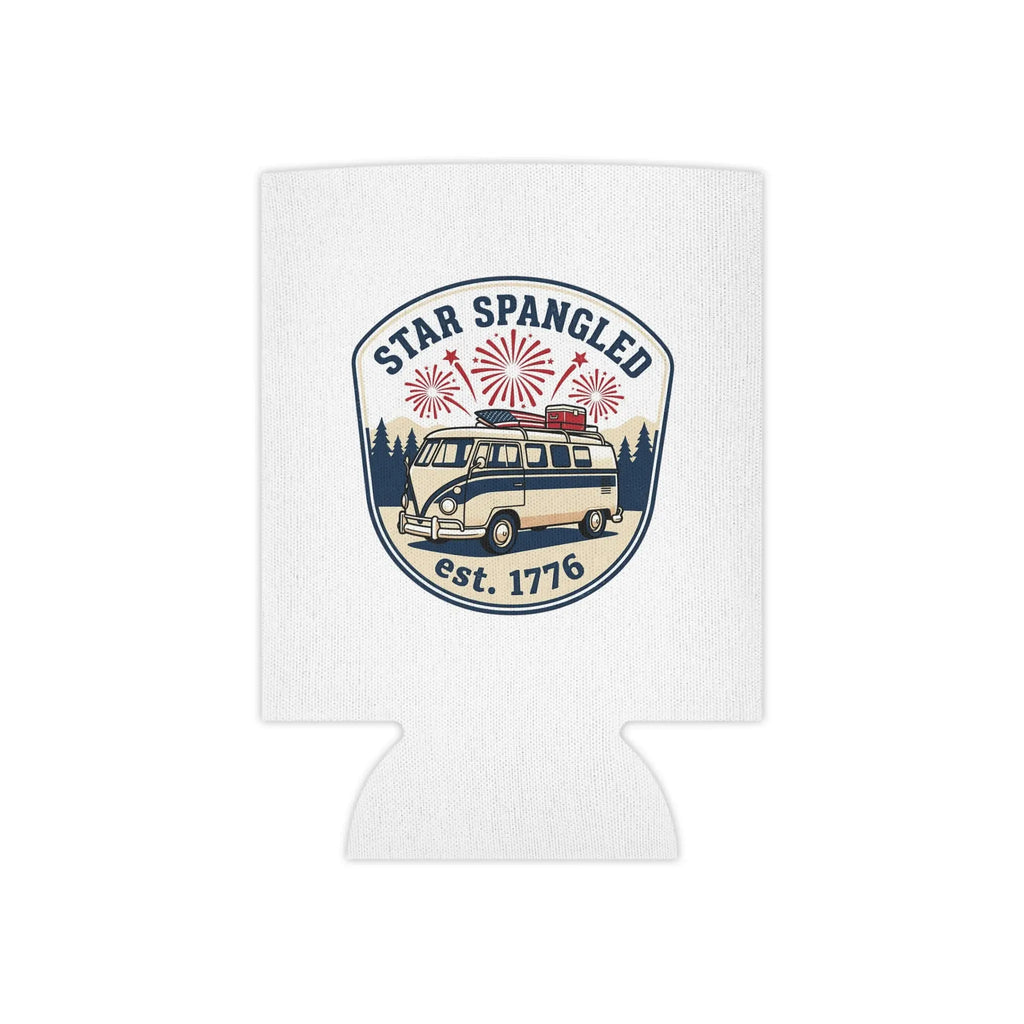 Star-Spangled Van Can Koozie — Patriotic 1776 RV Beer Cooler Printify