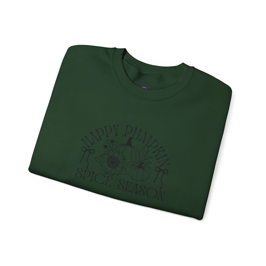 Fall Vibes Crewneck Sweatshirt — 'Happy Pumpkin' Spice Season Bonfires, Sweaters & Hayrides