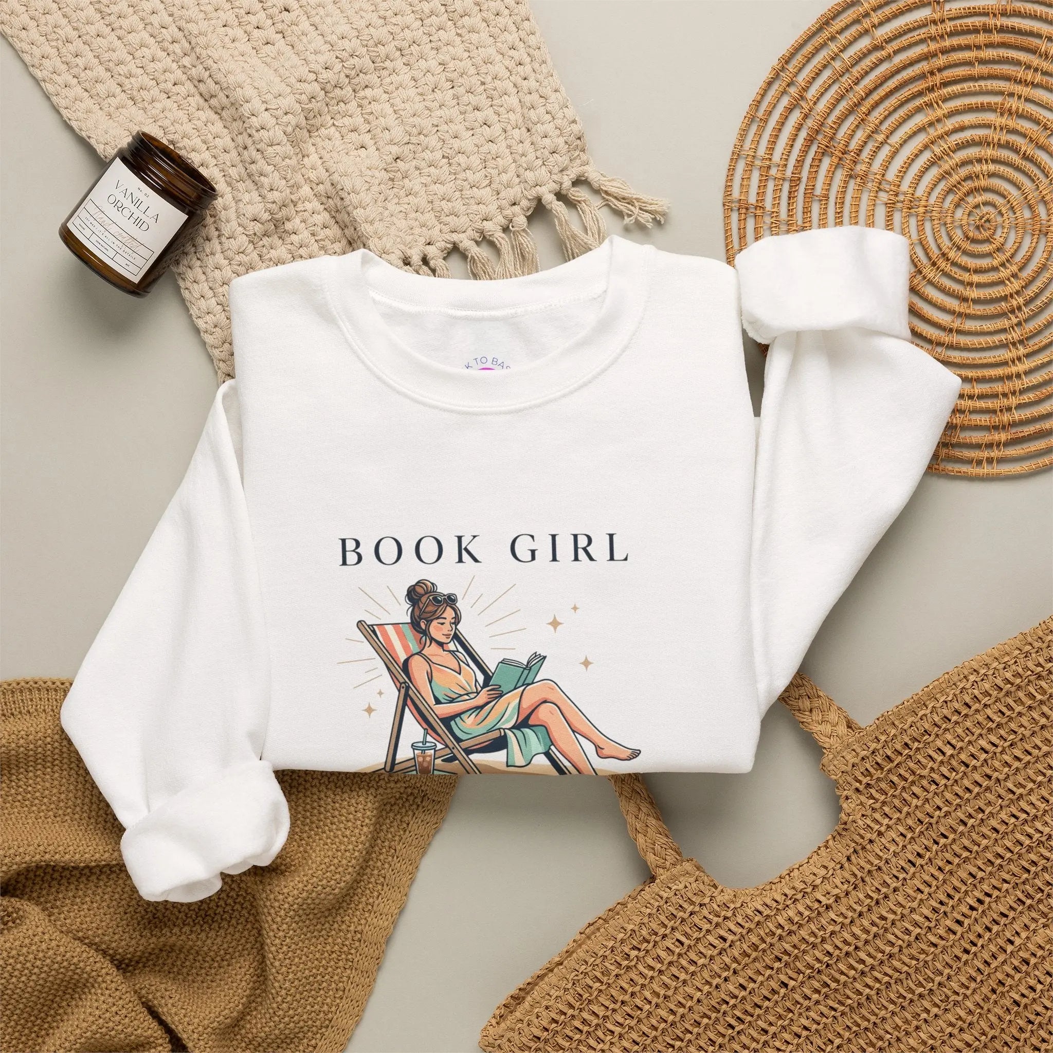 Book Girl Summer Sweatshirt | BookTok, Beach Reads, Bookish Summer Aesthetic Printify