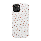 Heart Doodle Shockproof Phone Case — Cute Neutral Tiny Hearts Design Printify