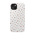 Heart Doodle Shockproof Phone Case — Cute Neutral Tiny Hearts Design Printify