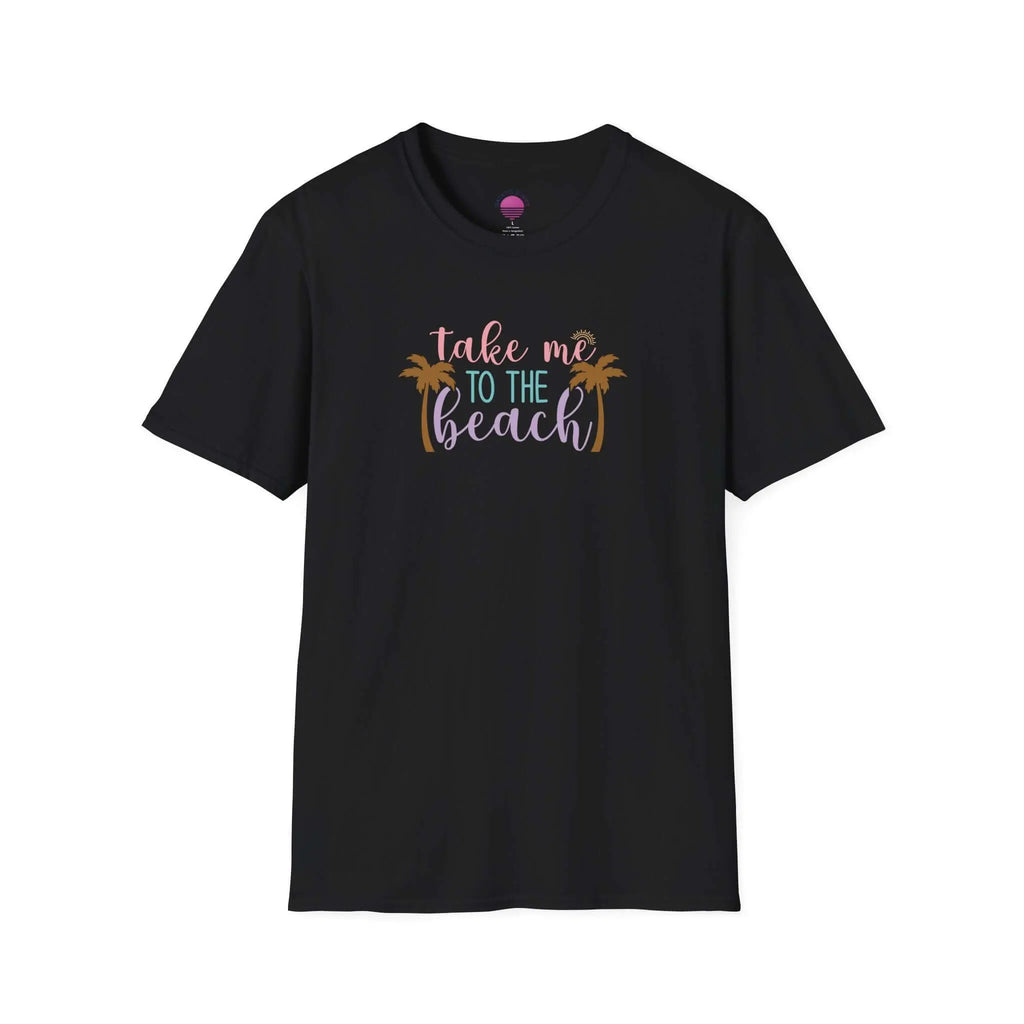 Take Me to the Beach Pastel Palm T-Shirt Printify Back To Basics
