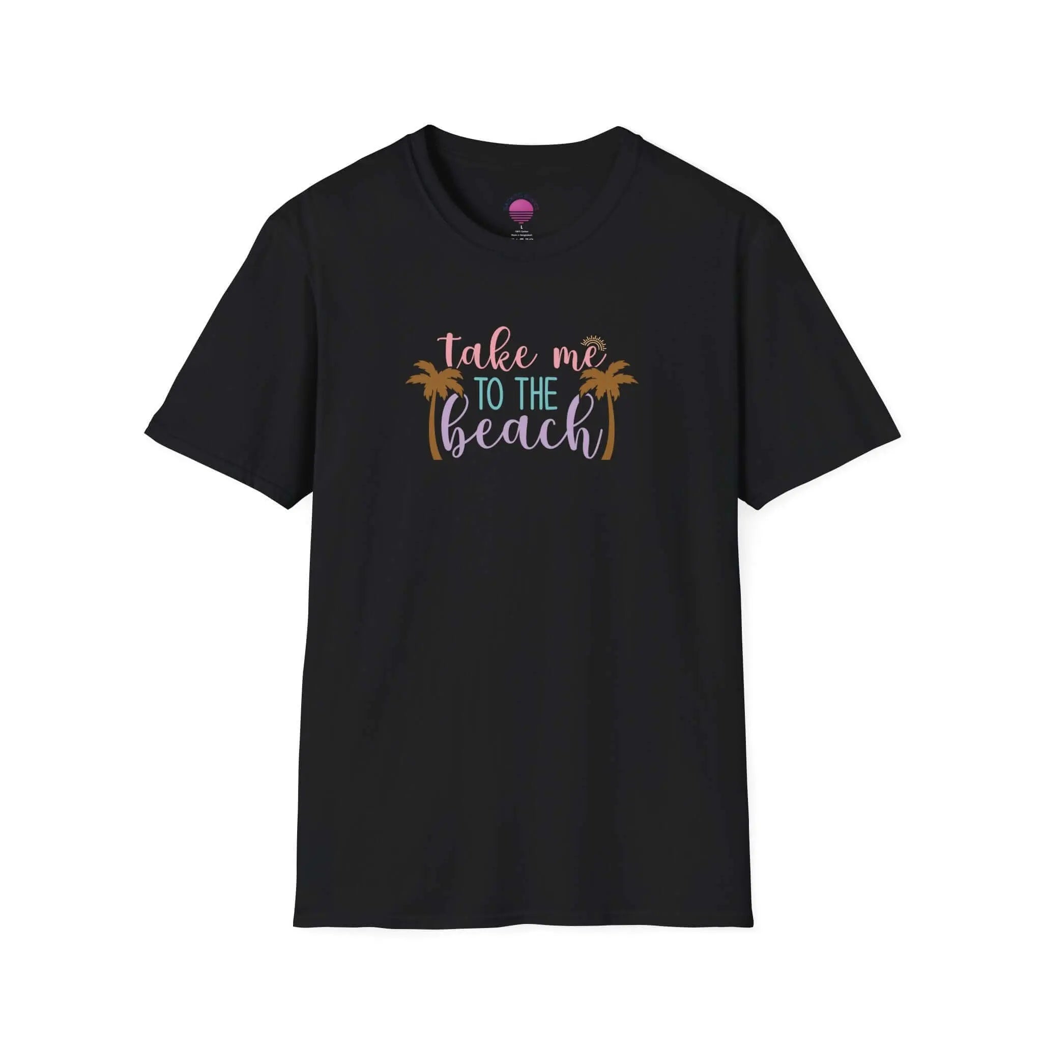 Take Me to the Beach Pastel Palm T-Shirt Printify Back To Basics