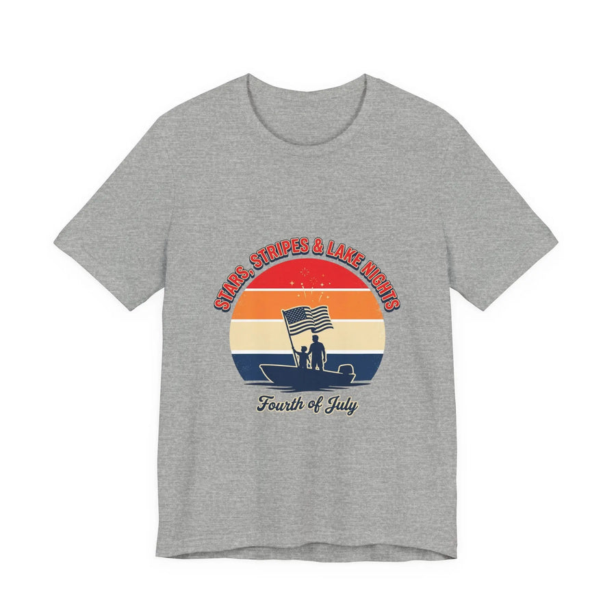 Stars Stripes & Lake Vibes Tee | USA, red white blue Printify