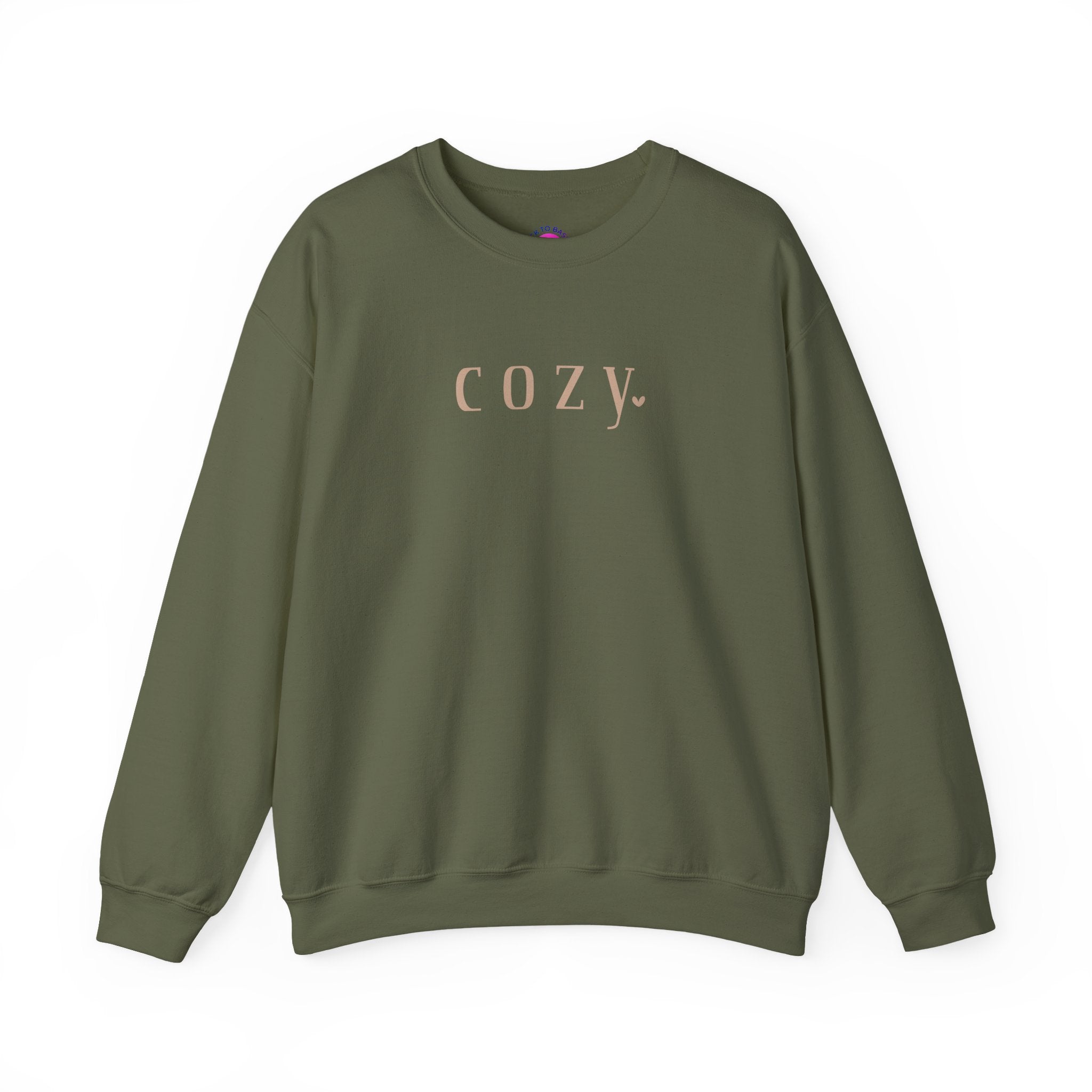 Cozy Crewneck Sweatshirt — Minimal 'COZY.' Soft White Pullover