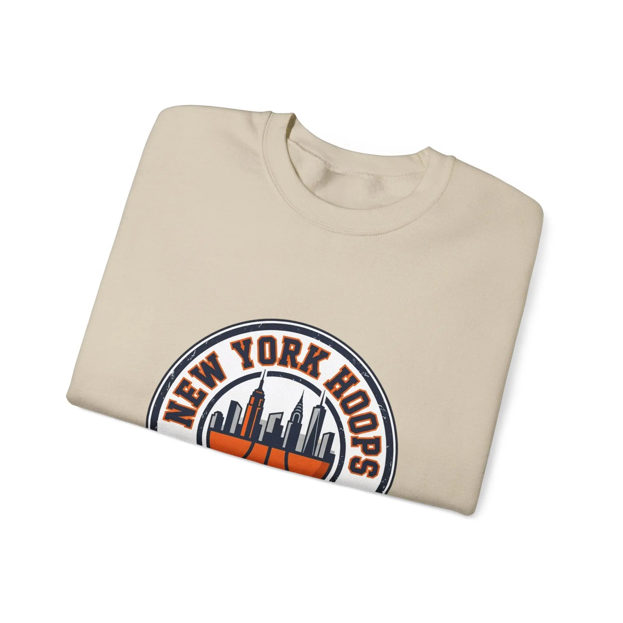 New York Hoops Varsity Crewneck Sweatshirt | City Basketball, Collegiate Printify