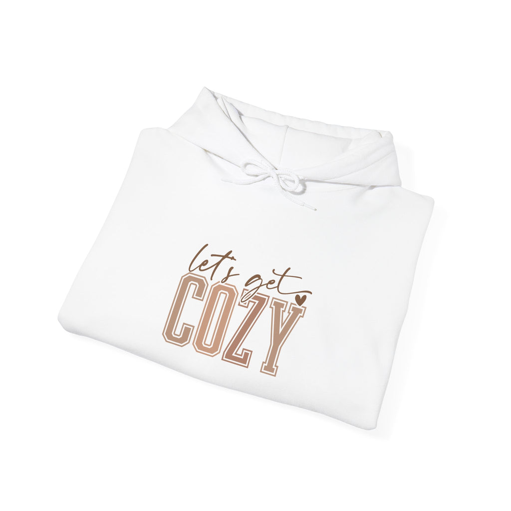 Let’s Get Cozy Hoodie with “Tis the Season to Be Cozy” on the back Soft Holiday Pullover