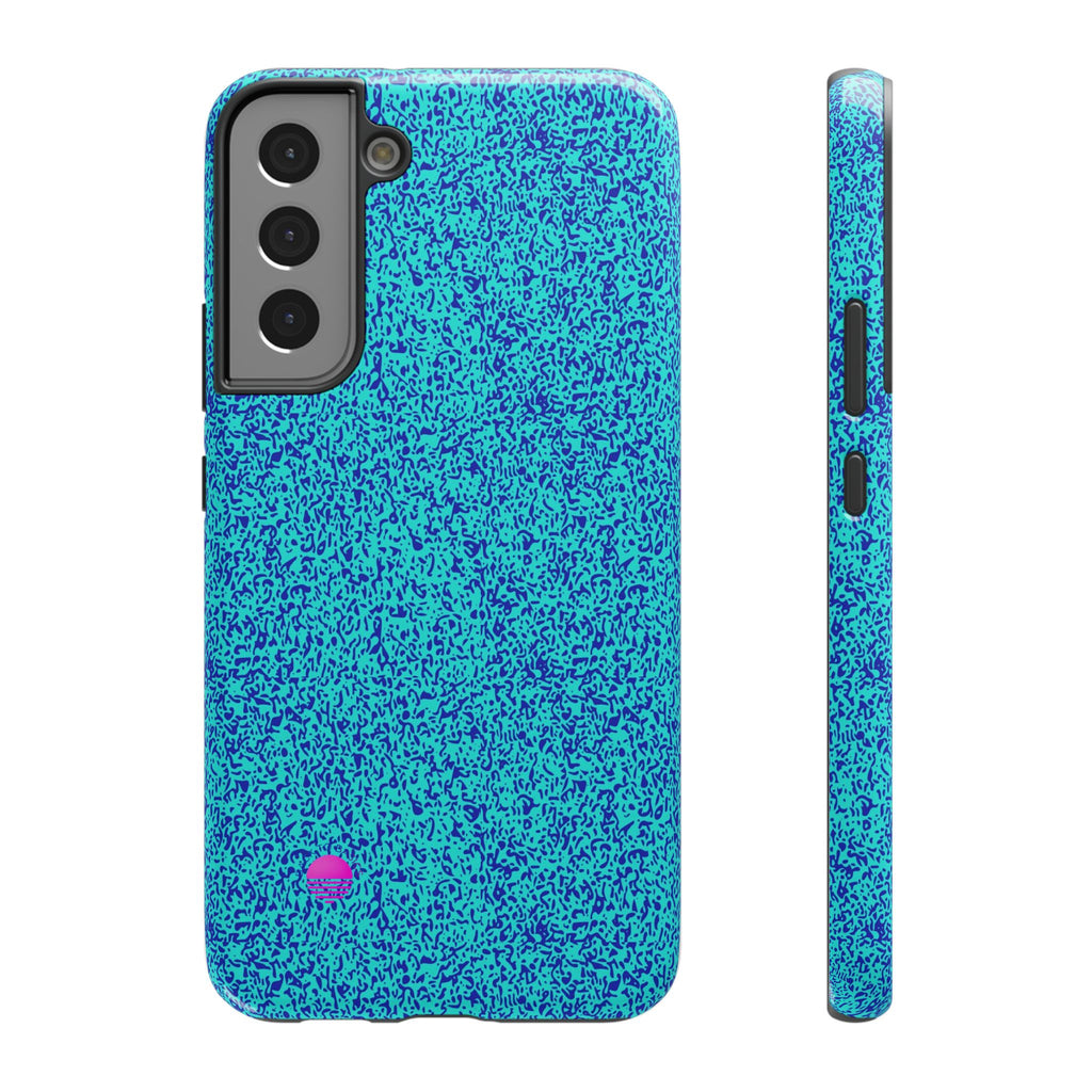 Android aqua blue leopard all over print phone case