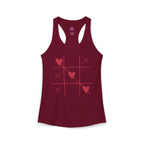 Heart Tic Tac Toe Women’s Racerback Tank — Cute Valentine’s Game Tee Printify