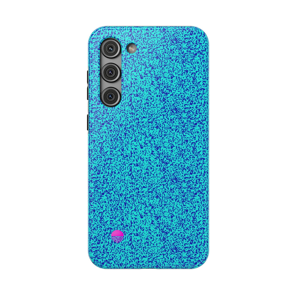 Android aqua blue leopard all over print phone case