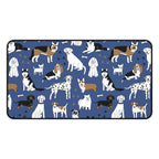Dog Pattern Desk Mat — Blue Cute Puppy Desk Pad for Pet Lovers Printify