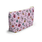 Floral Doodle Accessory Pouch — T‑Bottom Makeup & Travel Organizer Printify