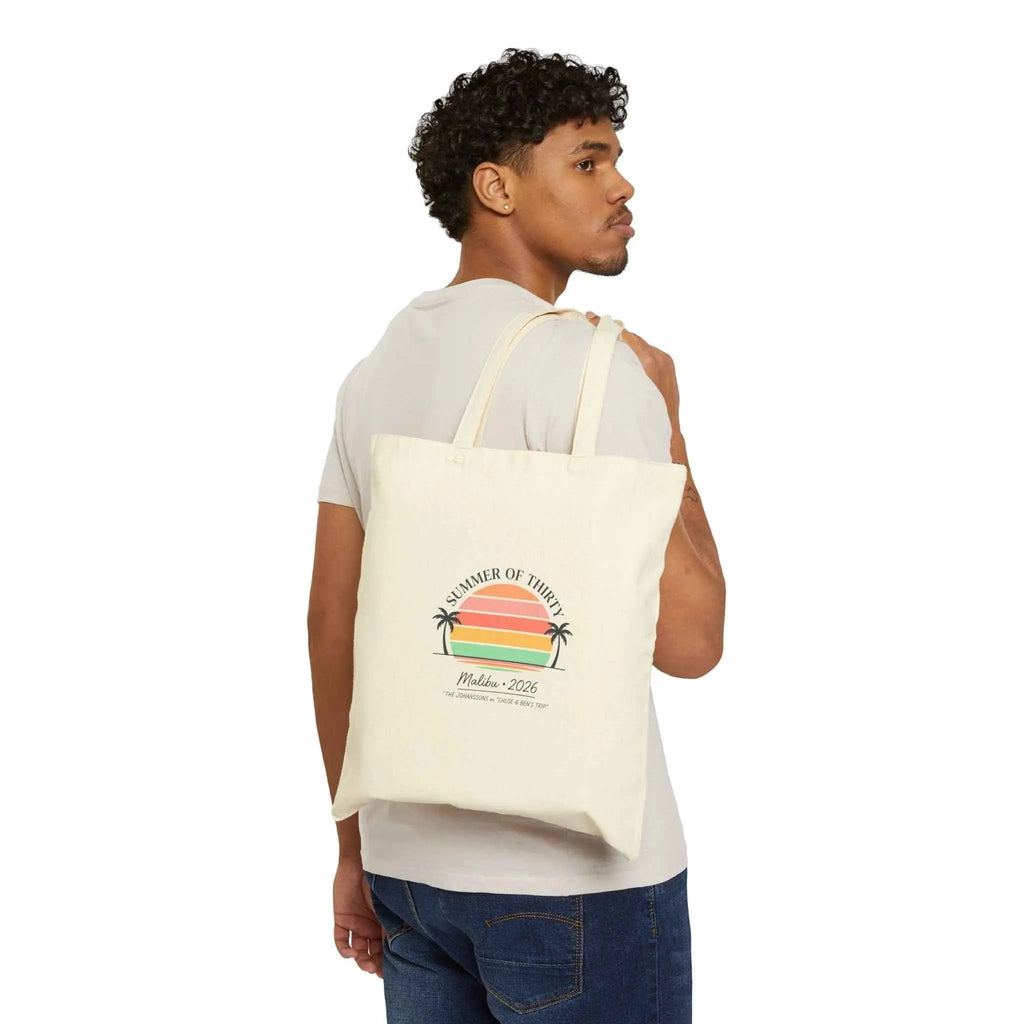 Summer of Thirty Tote, custom age keepsake, pastel beach birthday | family vacation
