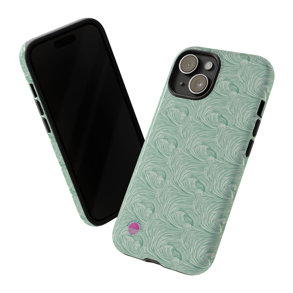 All over print Green pastel whirls iphone case
