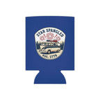 Star Spangled Van Can koozie featuring retro design for patriotic beer cooler, celebrating Americana charm.