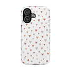 Heart Doodle Shockproof Phone Case — Cute Neutral Tiny Hearts Design Printify
