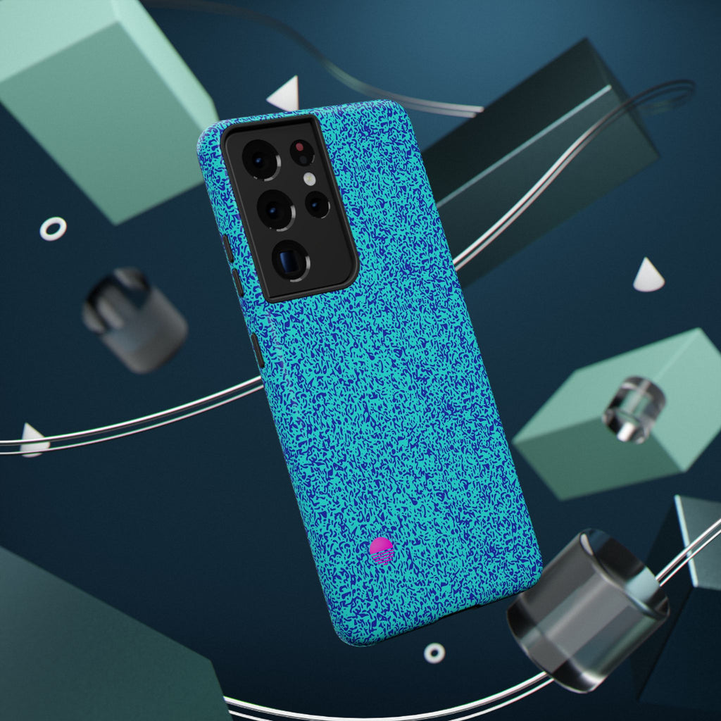 Android aqua blue leopard all over print phone case