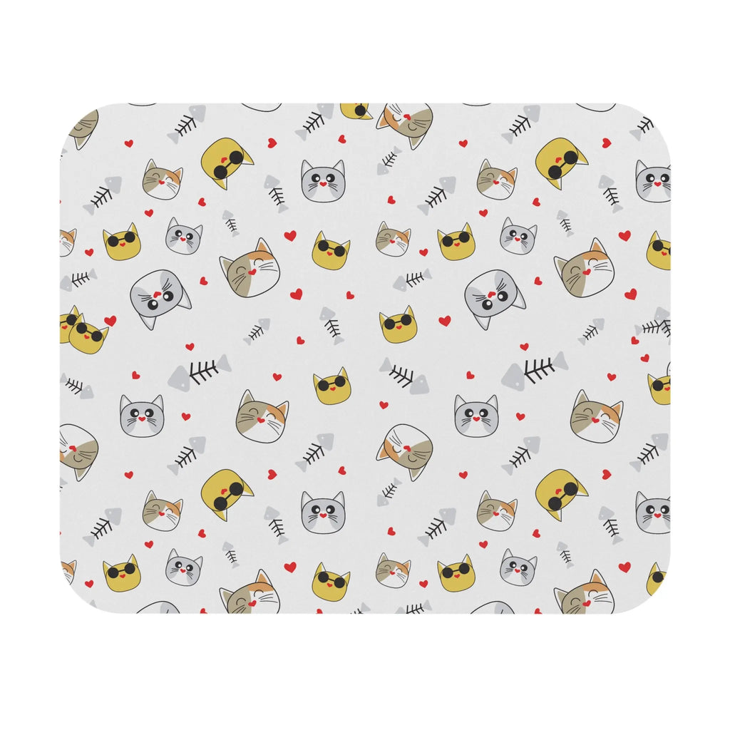 Cat-themed mouse pad featuring cute cats and playful designs in vibrant colors, perfect for animal lovers.