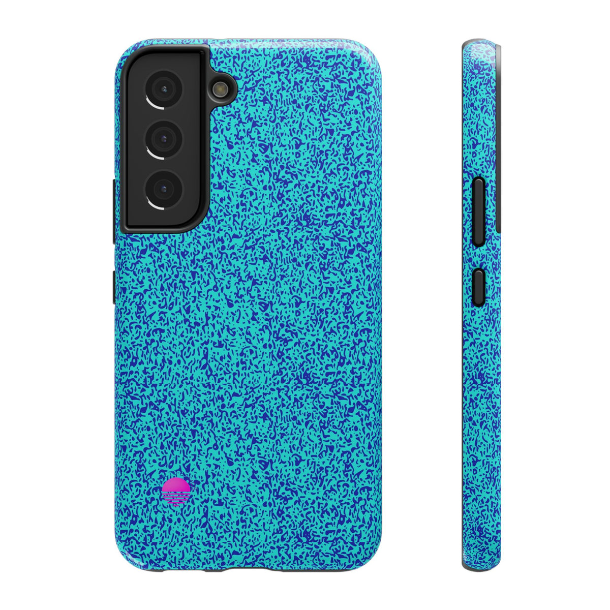 Android aqua blue leopard all over print phone case