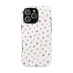 Heart Doodle Shockproof Phone Case — Cute Neutral Tiny Hearts Design Printify