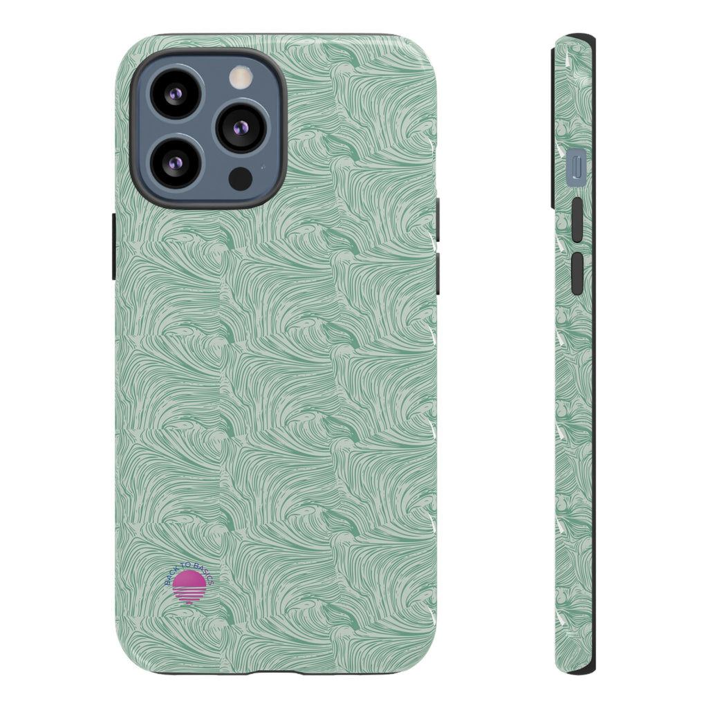All over print Green pastel whirls iphone case