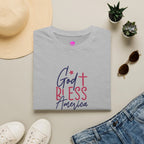 God Bless America Patriotic Christian T-Shirt with Cross Printify