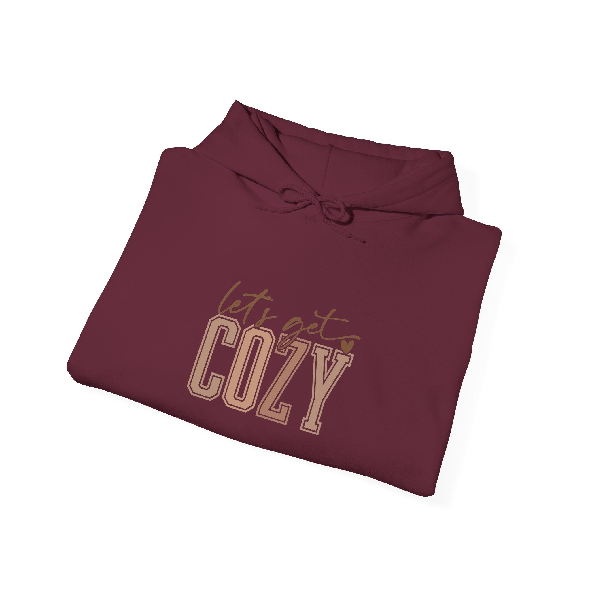 Let’s Get Cozy Hoodie with “Tis the Season to Be Cozy” on the back Soft Holiday Pullover