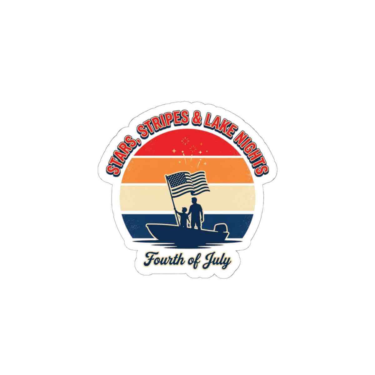 Stars & Stripes Lake Nights Sticker | 4th of July, vintage Americana