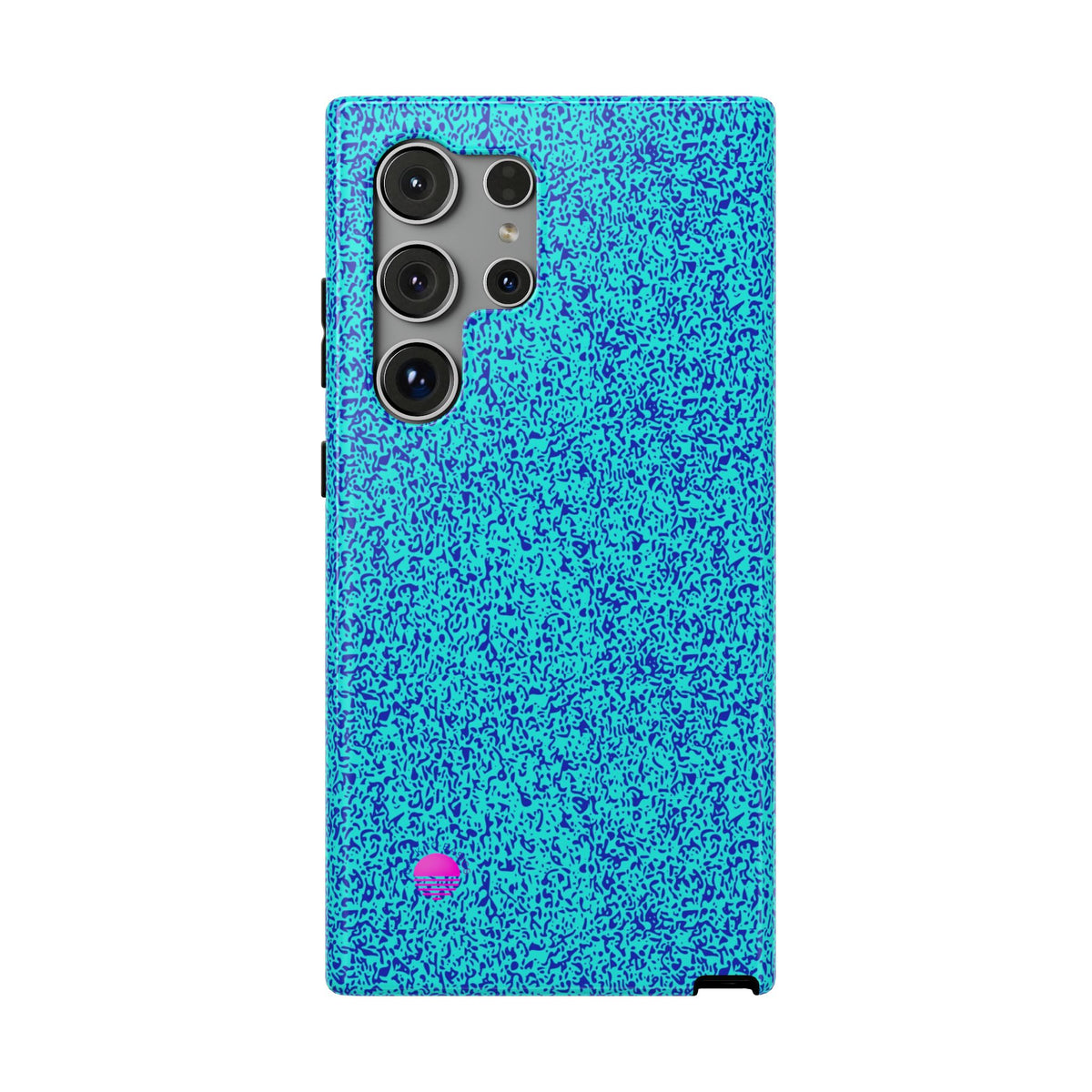 Android aqua blue leopard all over print phone case