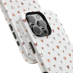 Heart Doodle Shockproof Phone Case — Cute Neutral Tiny Hearts Design Printify