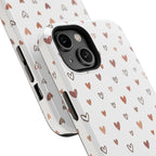 Heart Doodle Shockproof Phone Case — Cute Neutral Tiny Hearts Design Printify