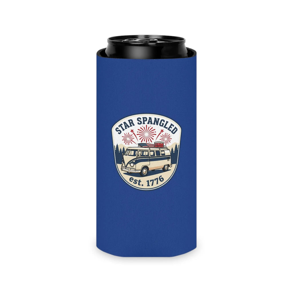Star Spangled Van Can Koozie — Patriotic 1776 RV Beer Cooler Printify