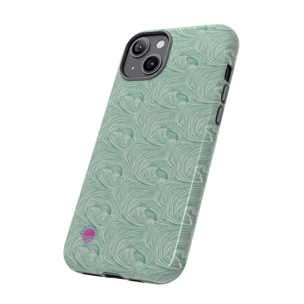 All over print Green pastel whirls iphone case
