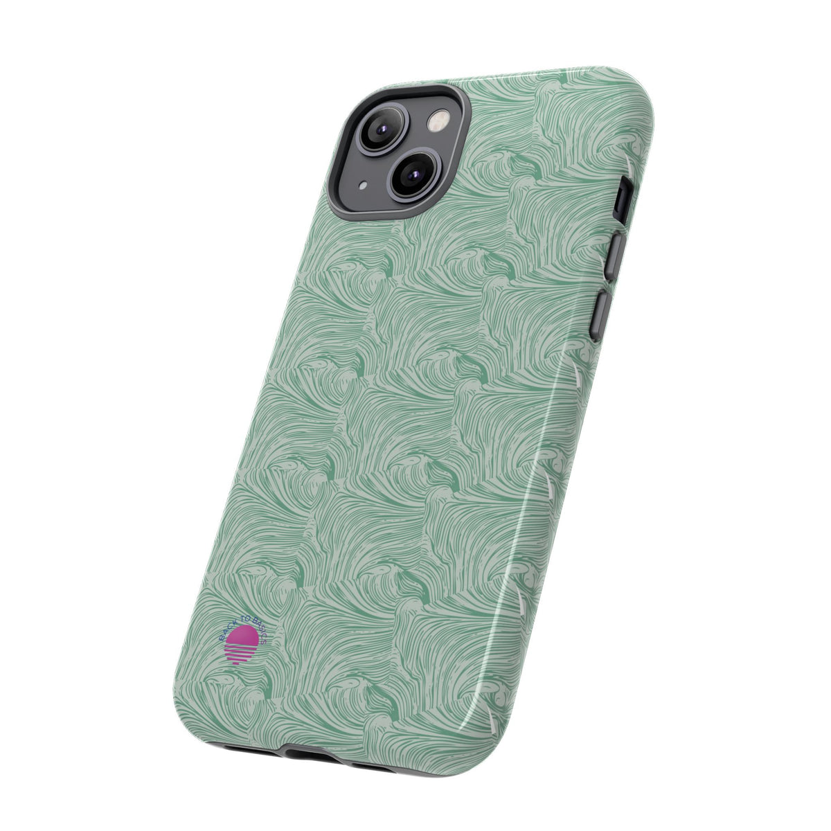 All over print Green pastel whirls iphone case