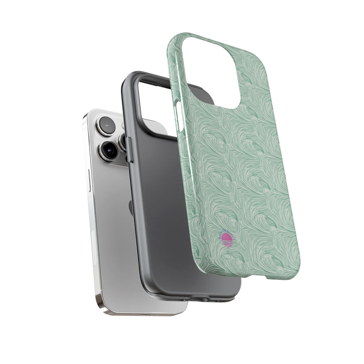 All over print Green pastel whirls iphone case