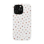 Heart Doodle Shockproof Phone Case — Cute Neutral Tiny Hearts Design Printify