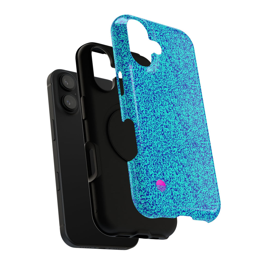 Android aqua blue leopard all over print phone case