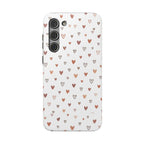 Heart Doodle Shockproof Phone Case — Cute Neutral Tiny Hearts Design Printify