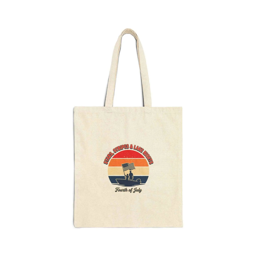 Vintage Beach Sunset Fourth of July Tote | Americana, red white blue