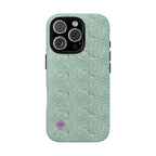 All over print Green pastel whirls iphone case