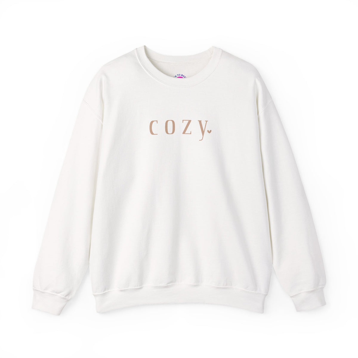 Cozy Crewneck Sweatshirt — Minimal 'COZY.' Soft White Pullover - Back To Basics