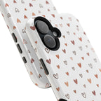 Heart Doodle Shockproof Phone Case — Cute Neutral Tiny Hearts Design Printify