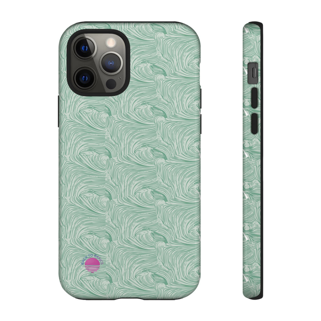 All over print Green pastel whirls iphone case