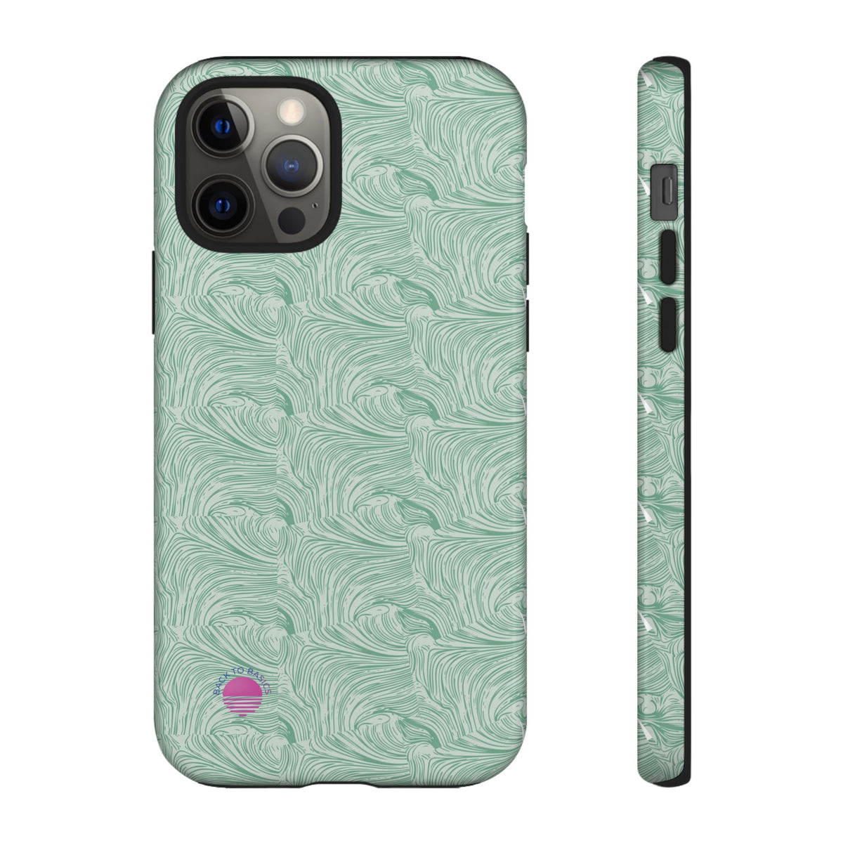 All over print Green pastel whirls iphone case