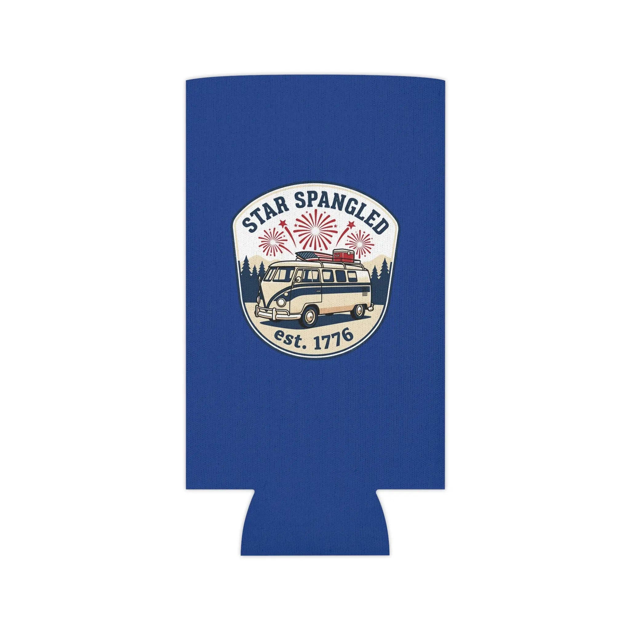 Star Spangled Van Can Koozie — Patriotic 1776 RV Beer Cooler Printify