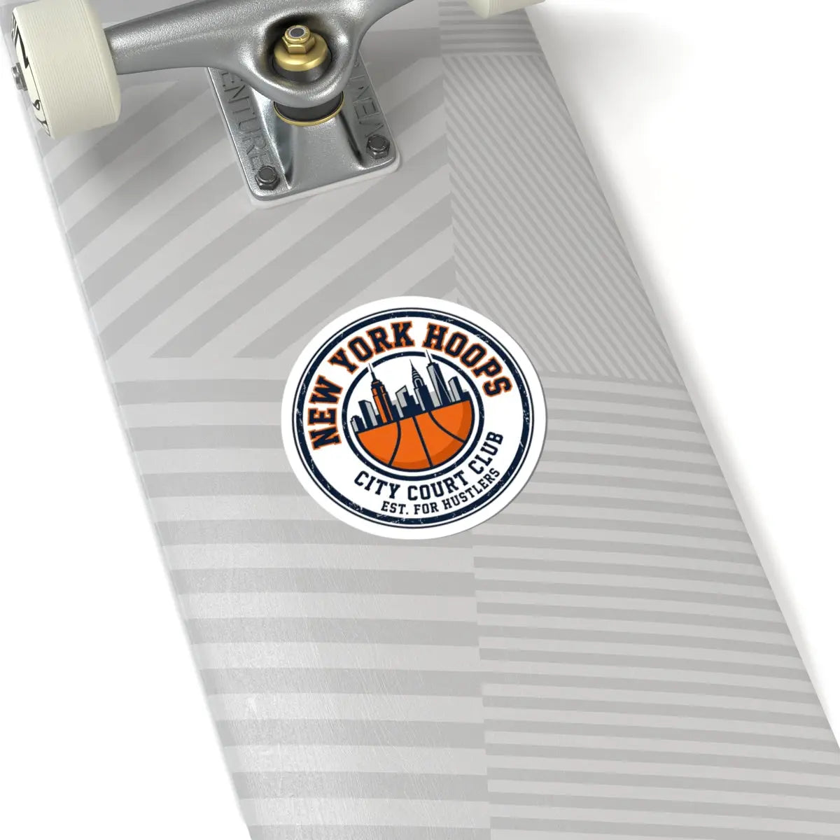 New York Hoops Varsity Sticker | City Basketball, Retro Block Letters Printify