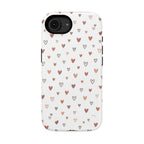 Heart Doodle Shockproof Phone Case — Cute Neutral Tiny Hearts Design Printify